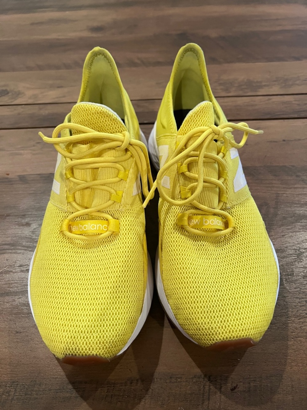 Women’s New Balance Bright Yellow Mesh Running Shoes (size 10)